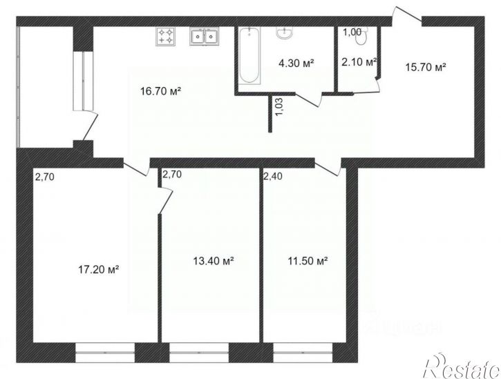 3-комн квартира Старообрядческий пер, 9,  д. 9