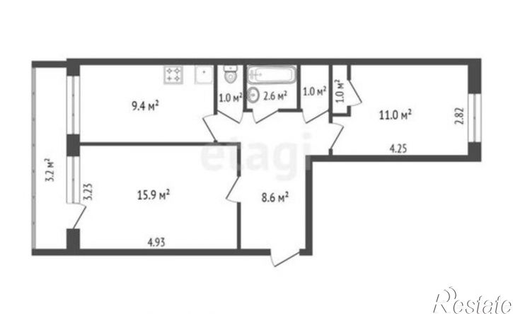 2-комн квартира бульвар Энтузиастов, 7,  д. 7