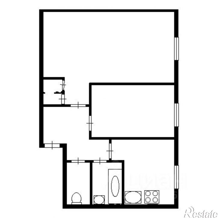 2-комн квартира улица Рылеева, 1/12,  д. 1/12