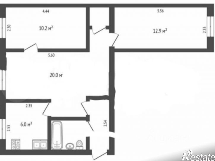 3-комн квартира улица Ленина, 54,  д. 54