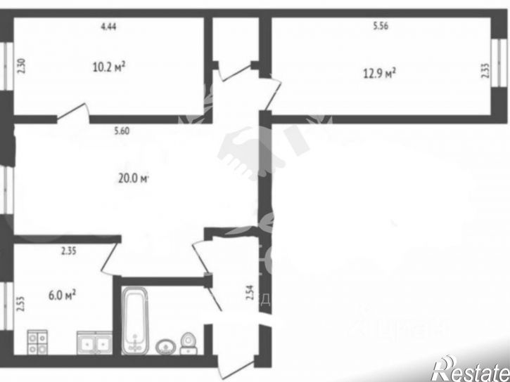 3-комн квартира улица Ленина, 54,  д. 54