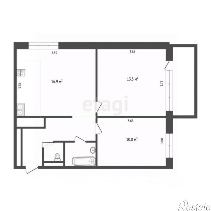 2-комн квартира Минская улица, 40,  д. 40