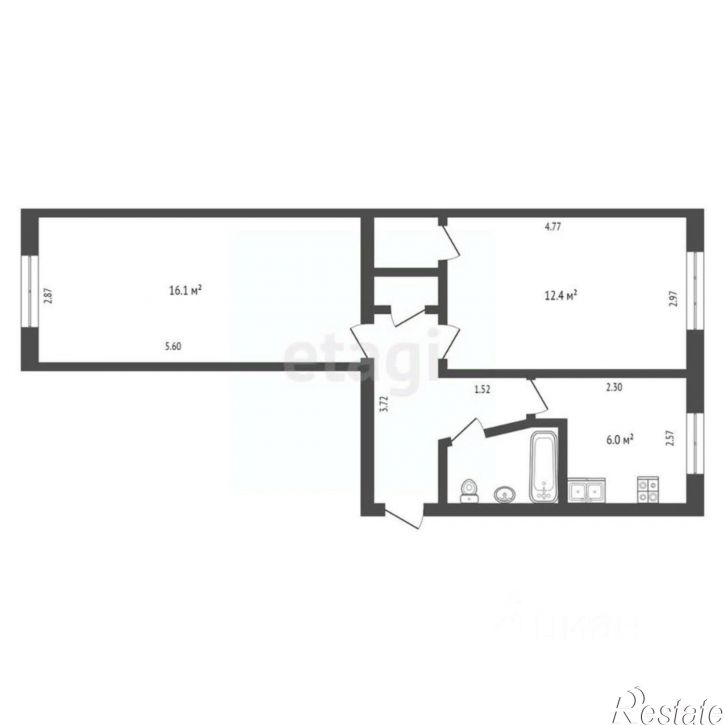 2-комн квартира улица Труда, 16,  д. 16