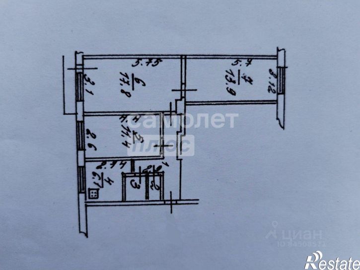3-комн квартира пр-д 1-й Петра Семенова, 1,  д. 1