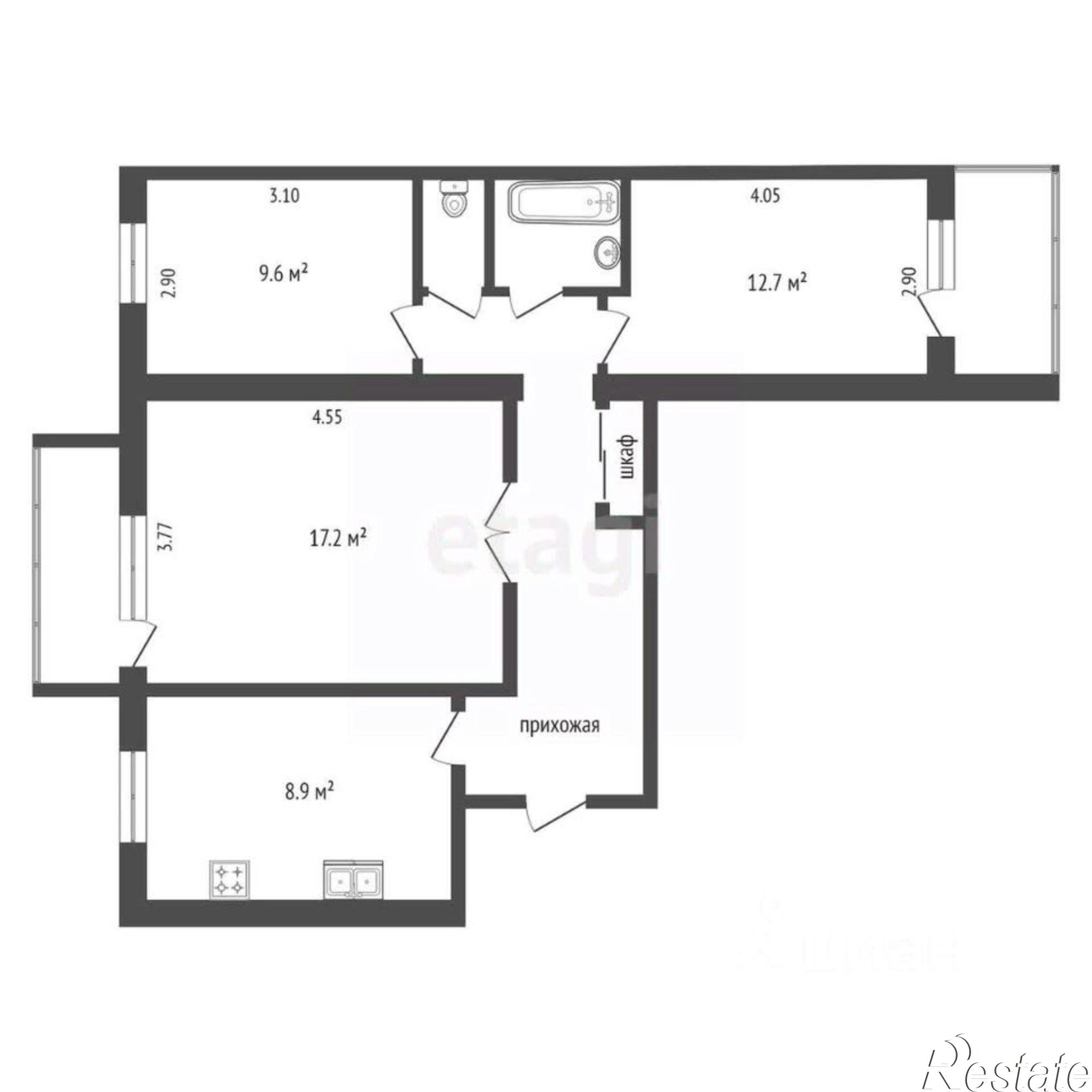 Купить квартиру за 6 200 000 рублей на улица Билибина, 17