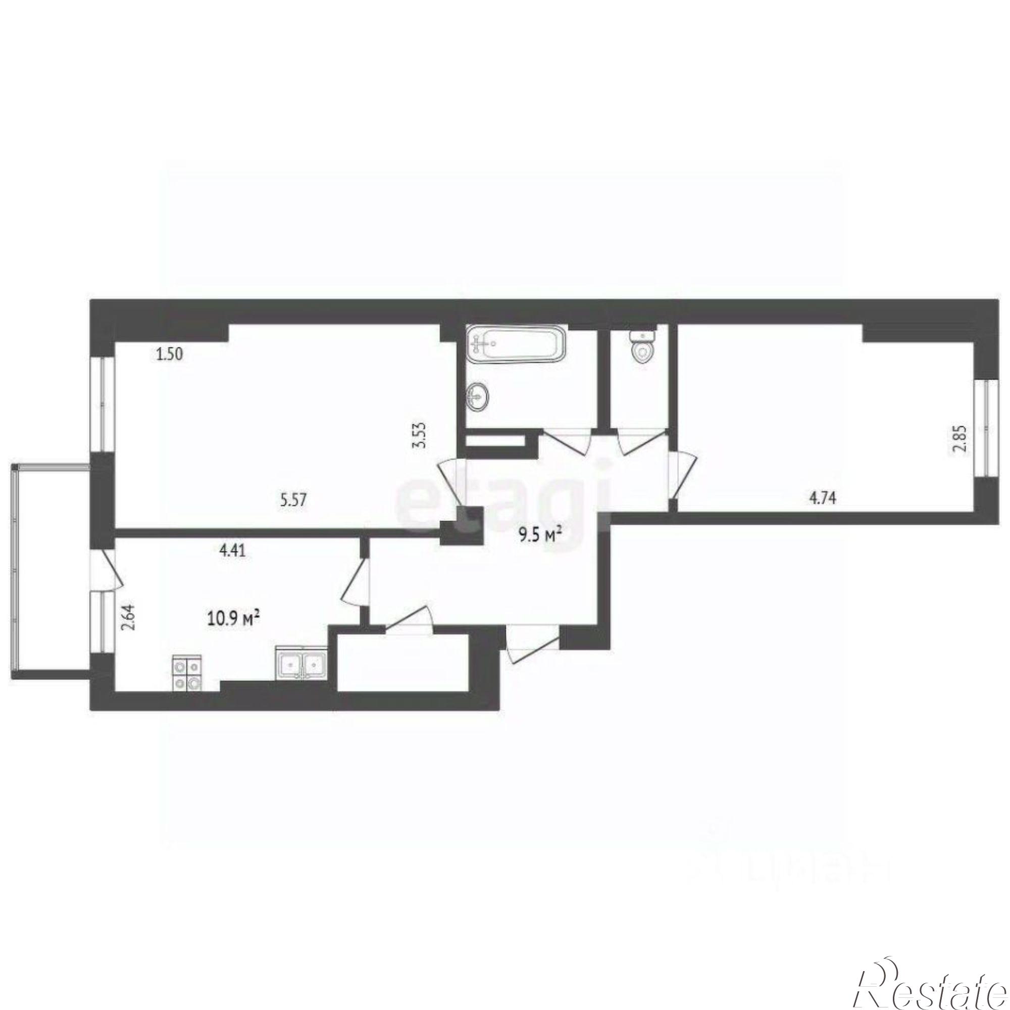 Купить квартиру за 5 150 000 рублей на Аллейная улица, 19