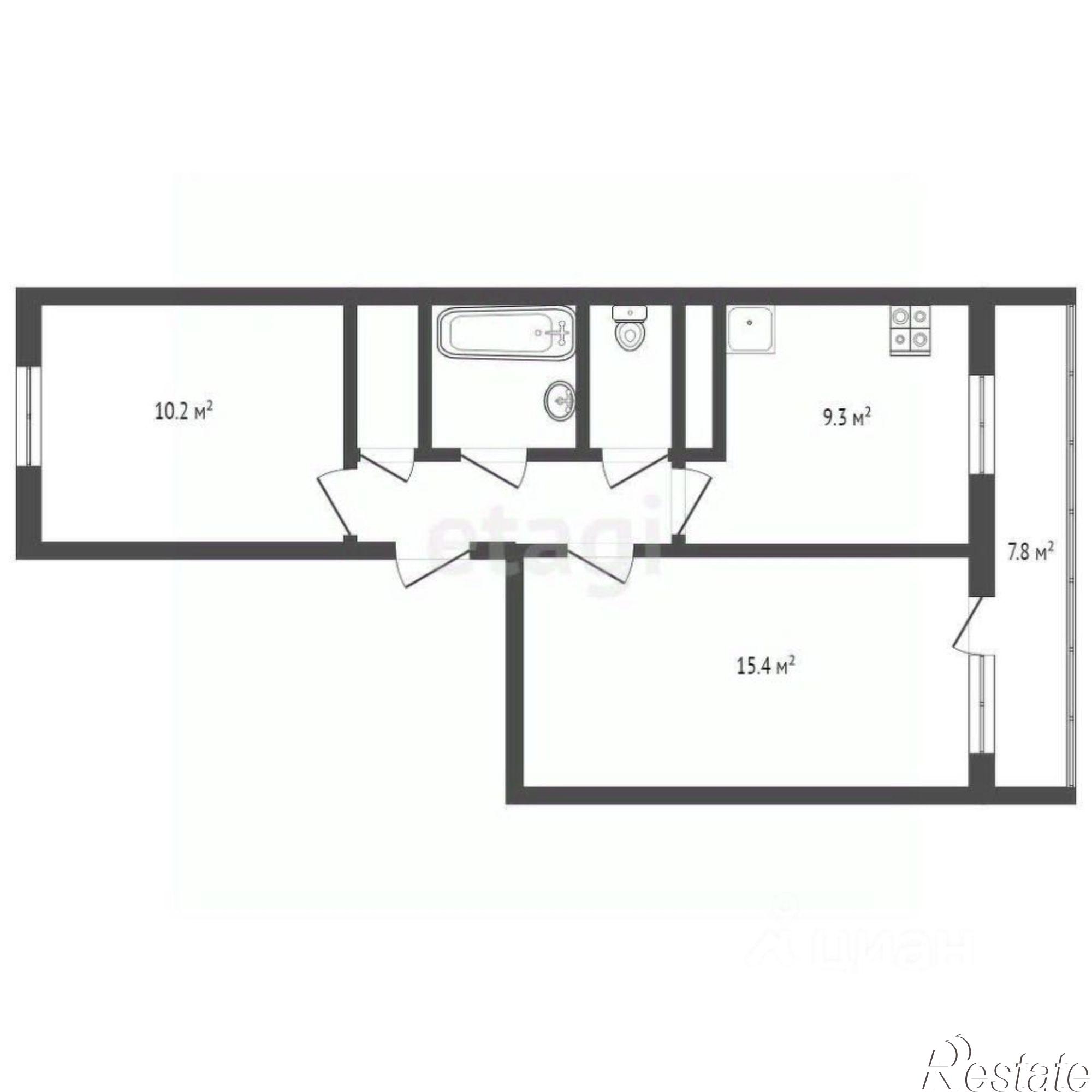 Купить квартиру за 3 599 000 рублей на Московская улица, 345