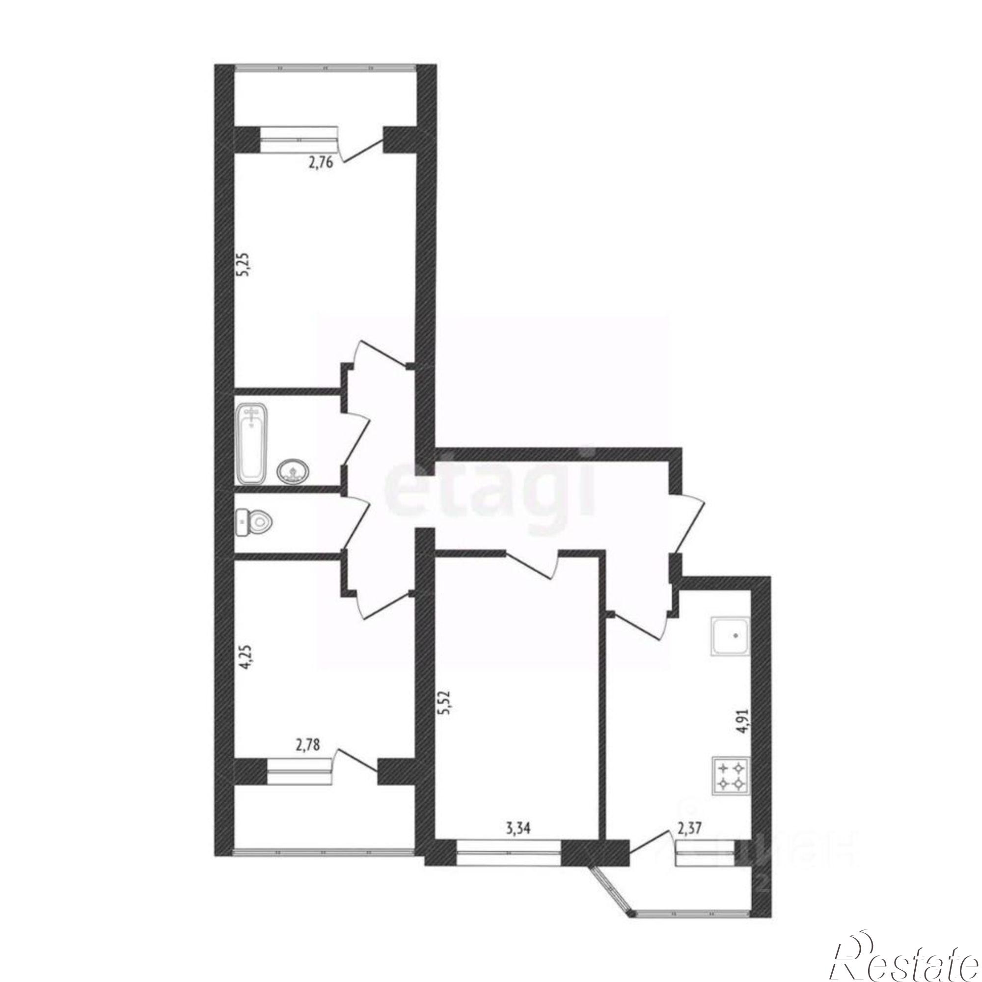 Купить квартиру за 4 600 000 рублей на улица Калужского Ополчения, 3