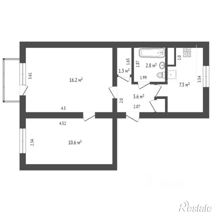 2-комн квартира Московская улица, 214,  д. 214