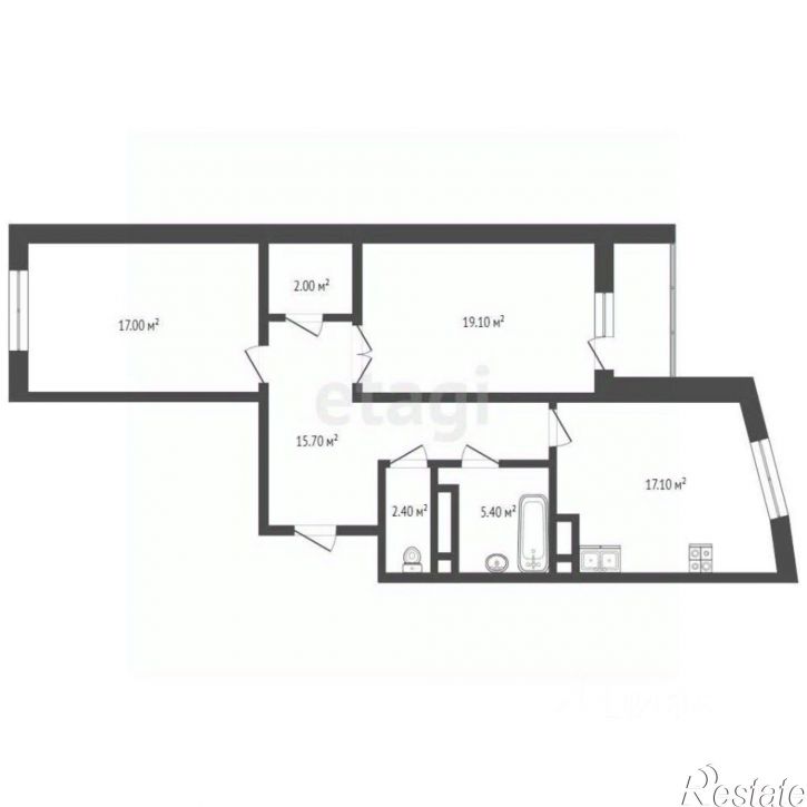 2-комн квартира Московская улица, 311 к3,  д. 311 к3