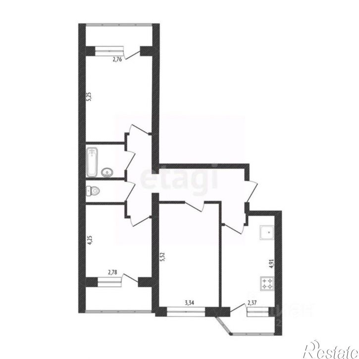 3-комн квартира улица Калужского Ополчения, 3,  д. 3