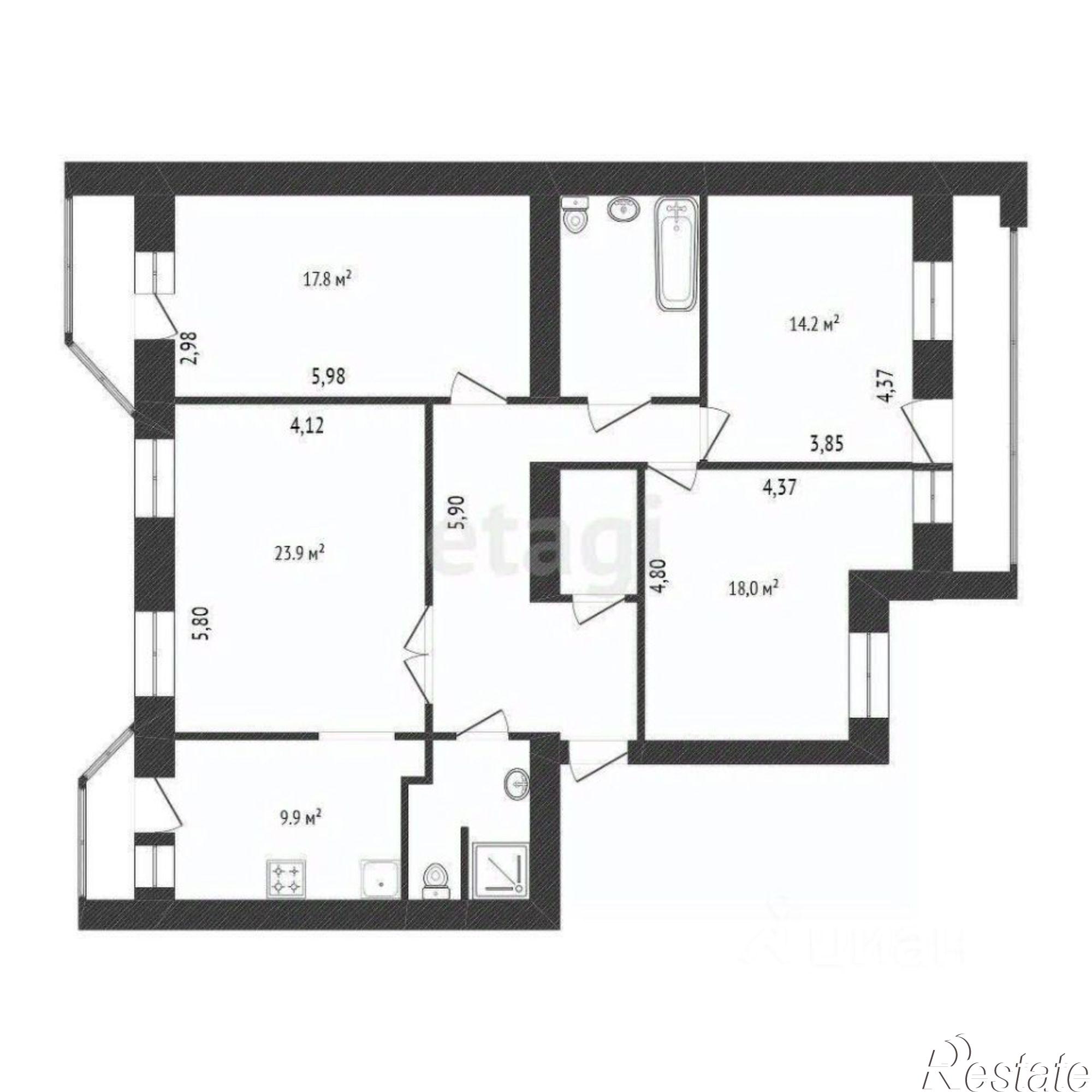 Купить квартиру за 17 500 000 рублей на улица Плеханова, 41