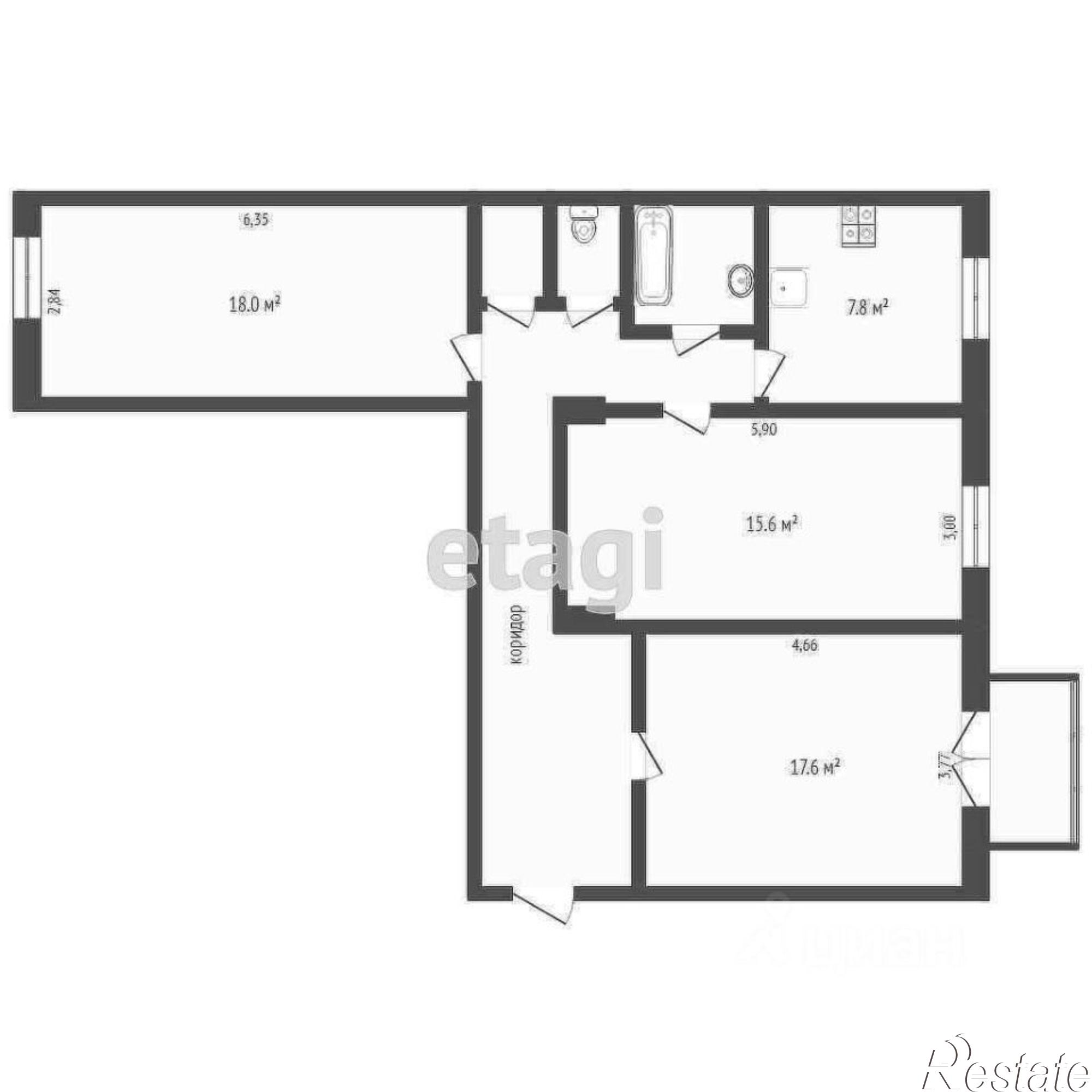 Купить квартиру за 5 300 000 рублей на улица Ленина, 52