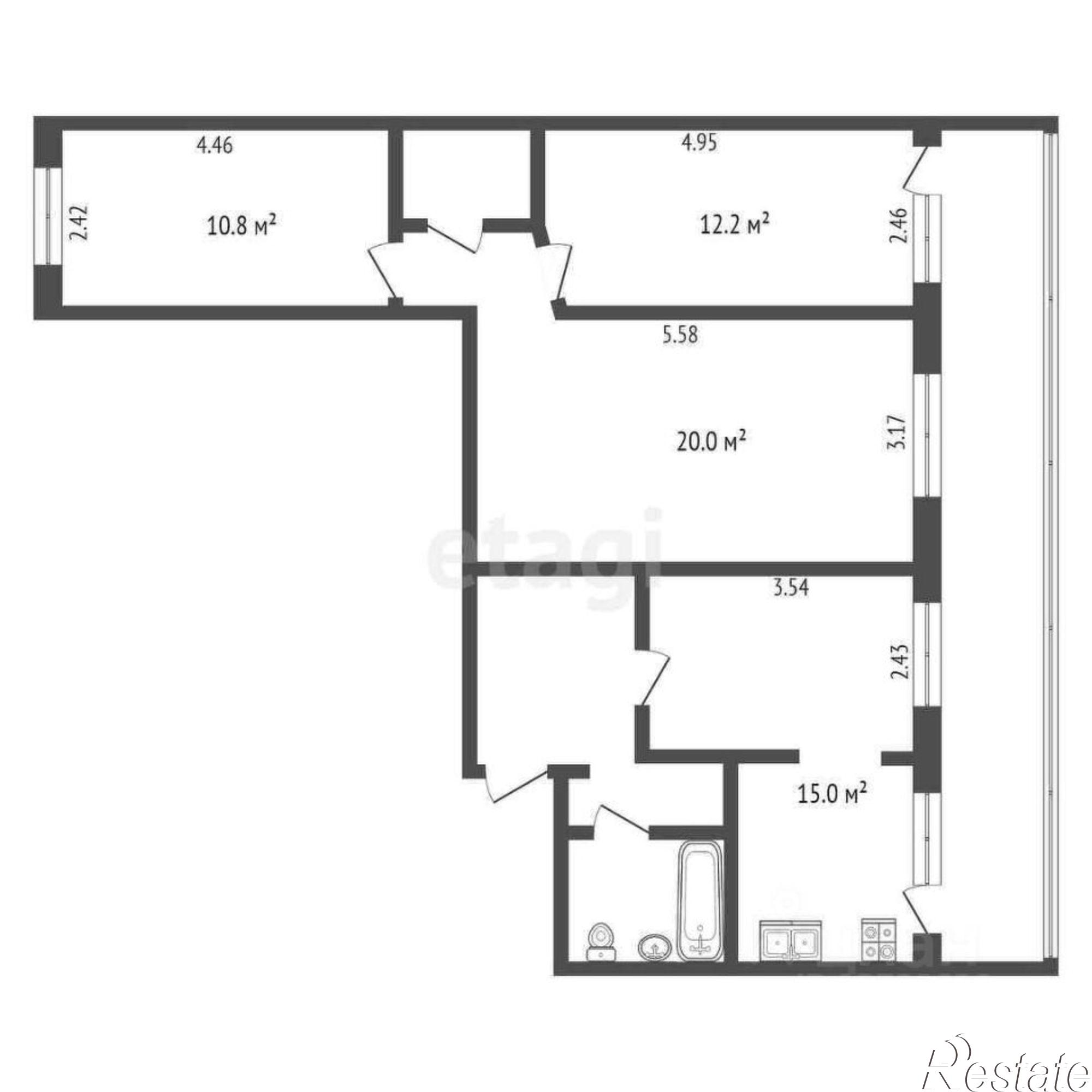 Купить квартиру за 6 200 000 рублей на улица Болотникова, 4