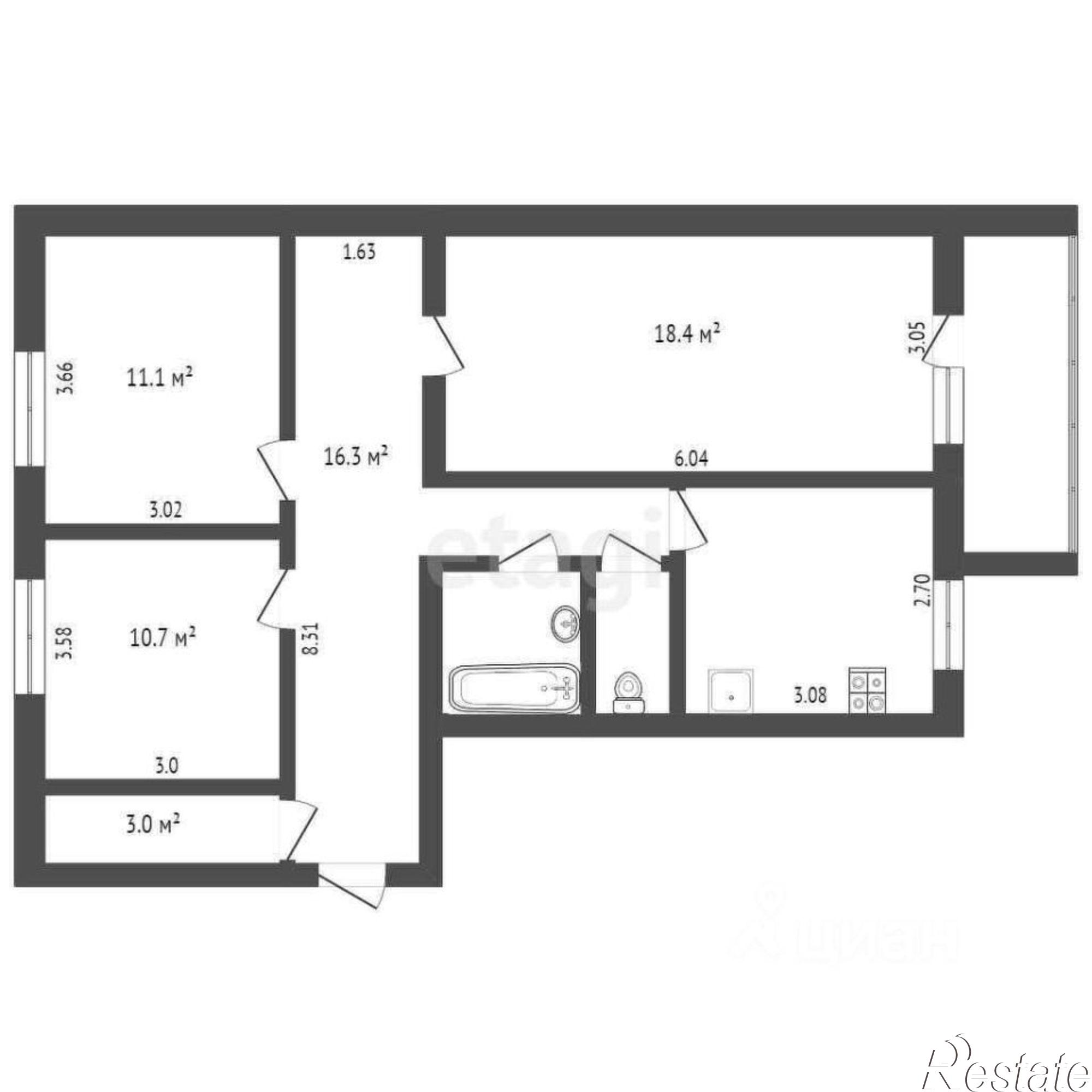 Купить квартиру за 7 000 000 рублей на улица Кибальчича, 20