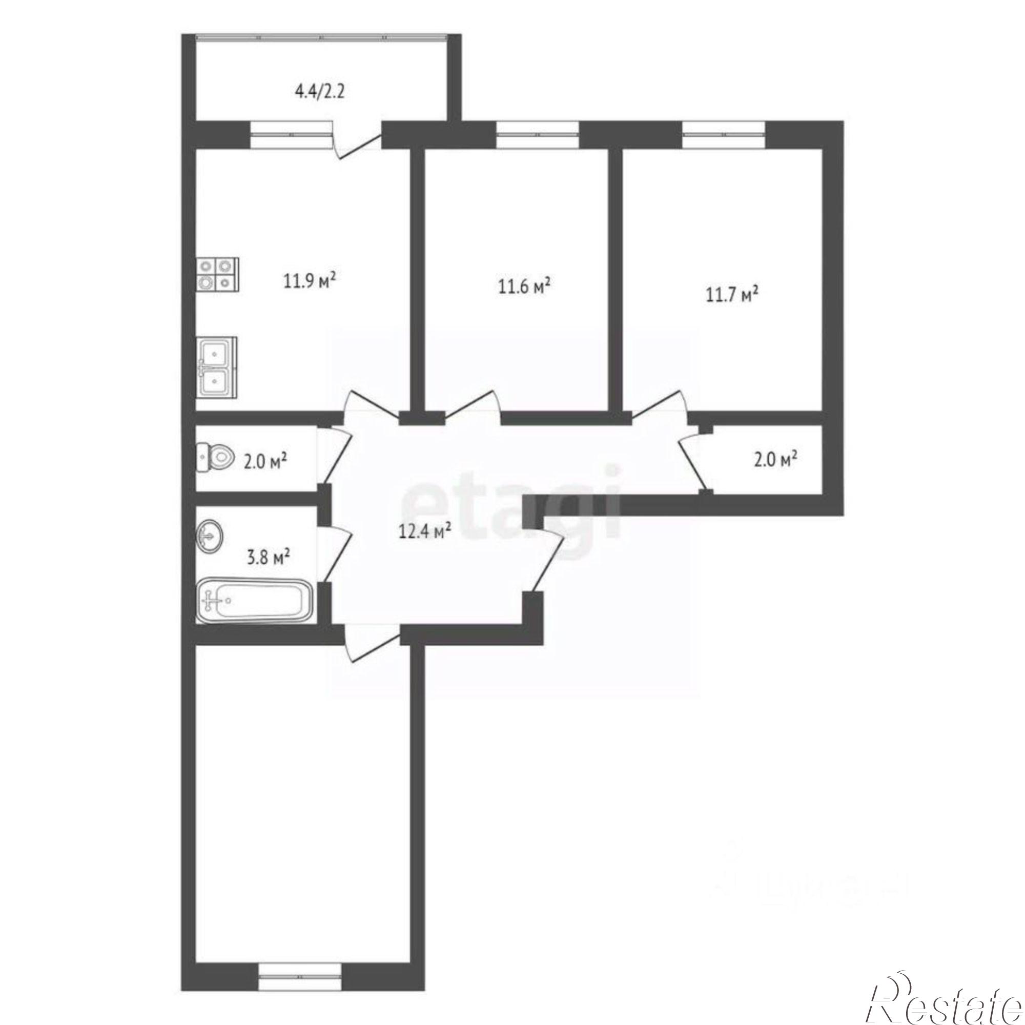 Купить квартиру за 8 200 000 рублей на 3-й Академический проезд, 6