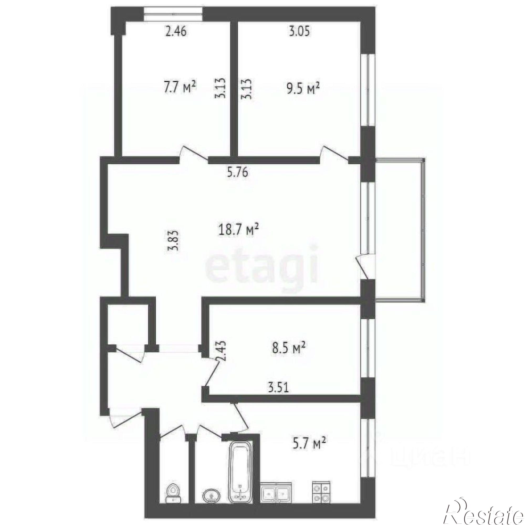 Купить квартиру за 3 750 000 рублей на Привокзальная улица, 11