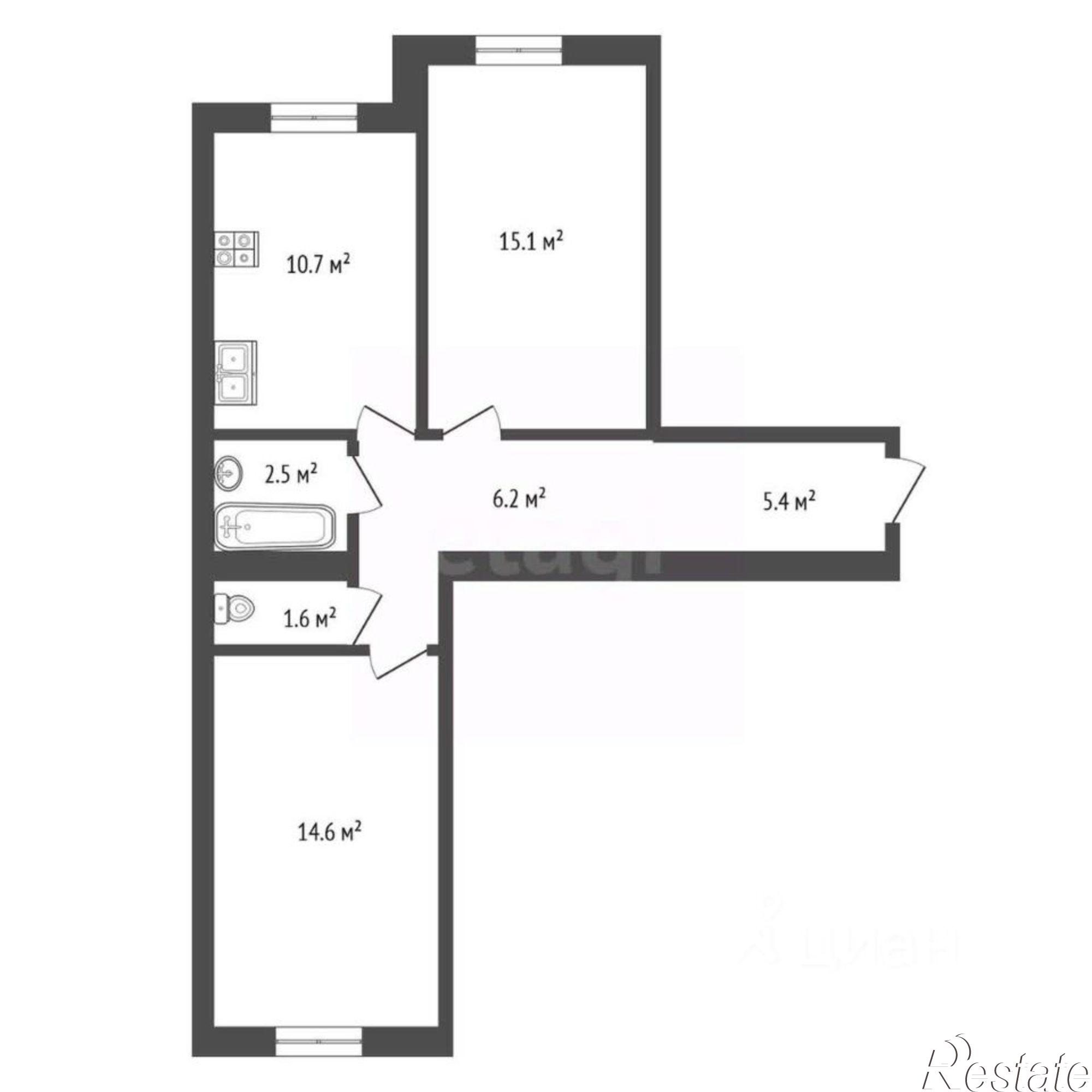 Купить квартиру за 6 000 000 рублей на улица Братьев Луканиных, 9