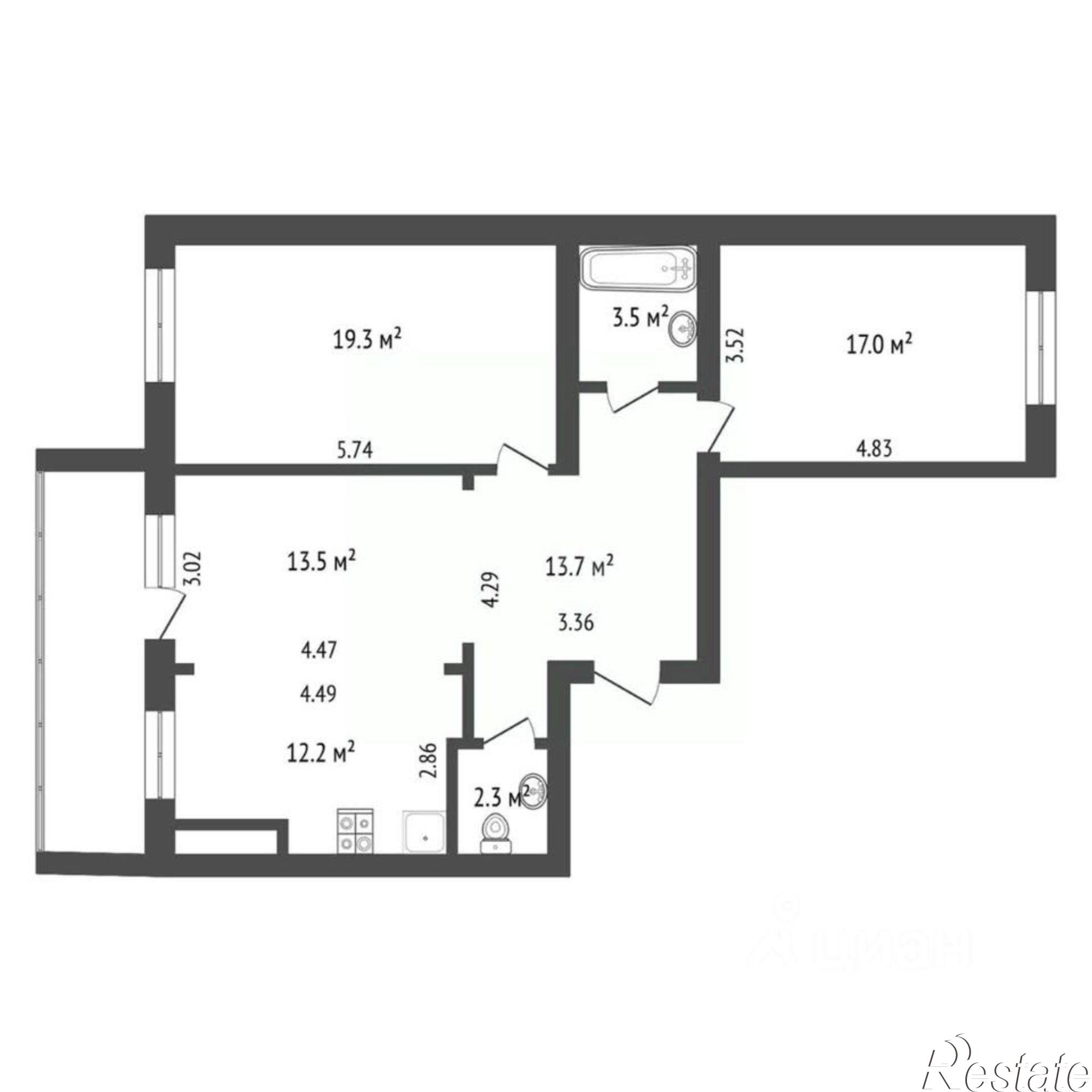 Купить квартиру за 13 700 000 рублей на улица Георгия Димитрова, 16