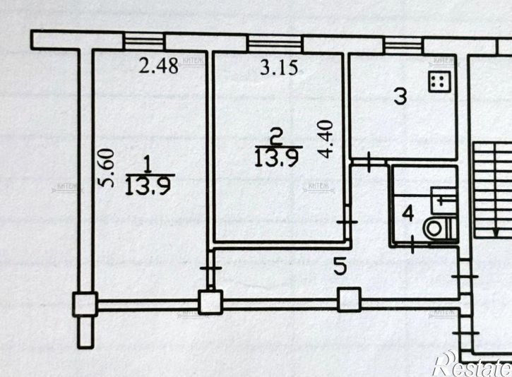 2-комн квартира Калуга, Ленинский