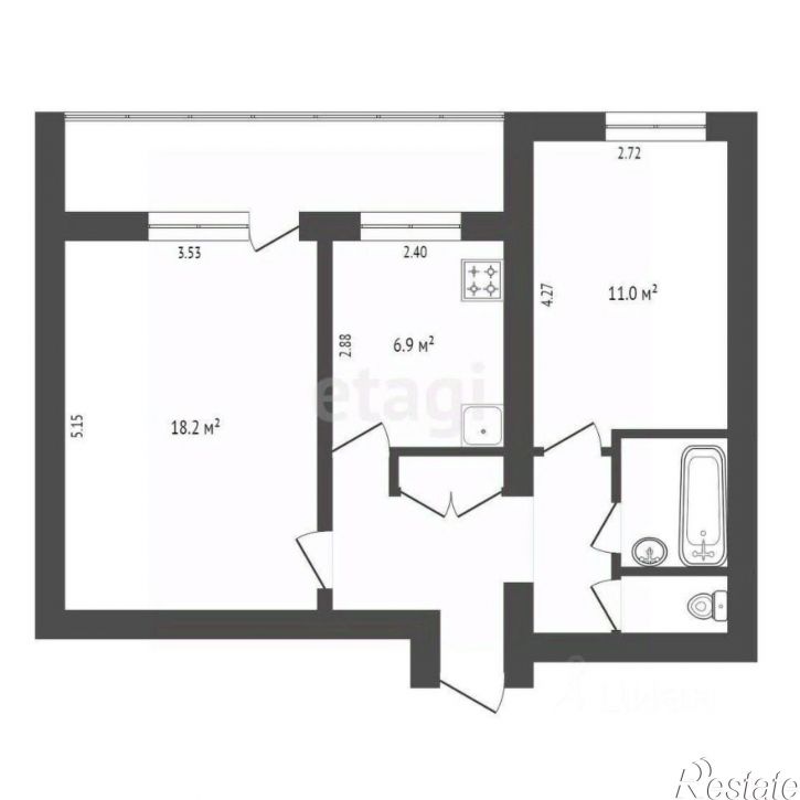 2-комн квартира улица Билибина, 15,  д. 15