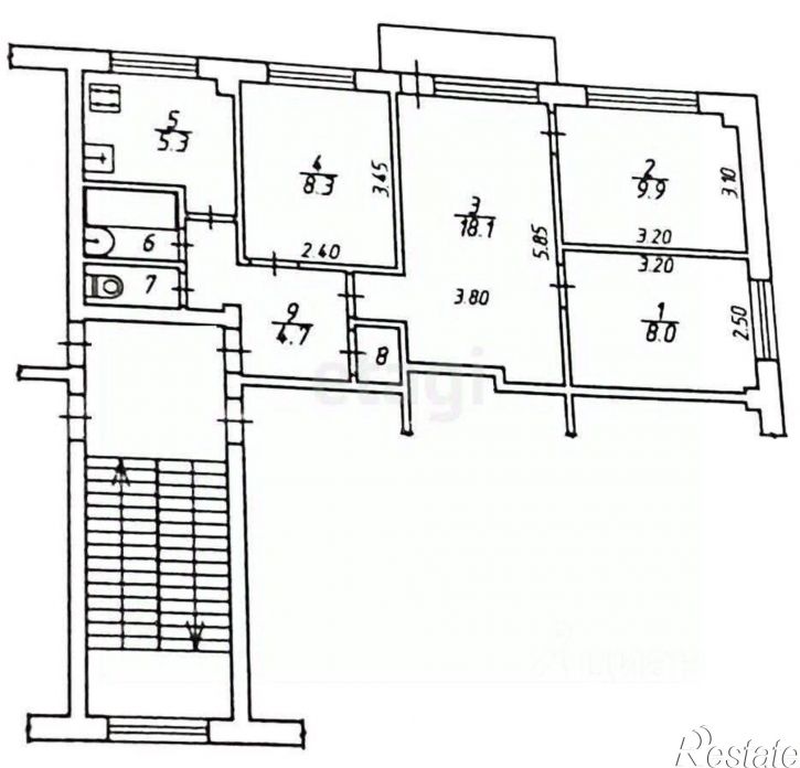 4-комн квартира Привокзальная улица, 8 к2,  д. 8 к2