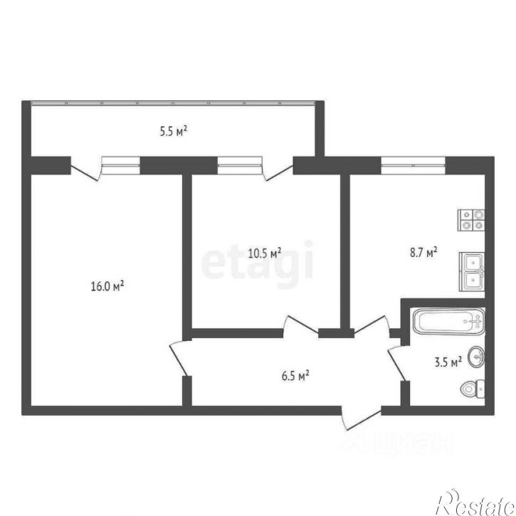 2-комн квартира улица Владимира Козлова, 8,  д. 8
