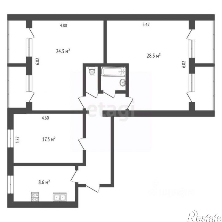 3-комн квартира бульвар Моторостроителей, 12,  д. 12