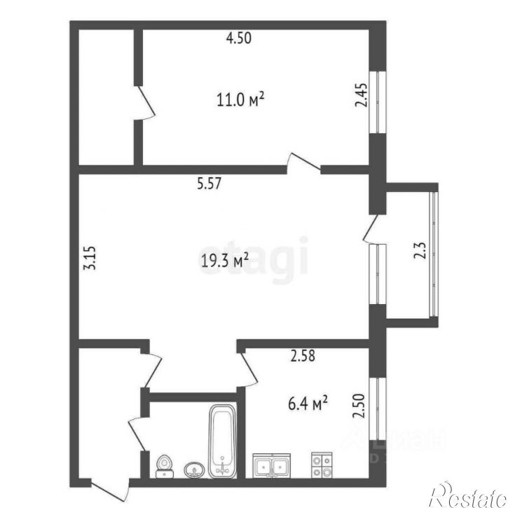 2-комн квартира городской округ Калуга