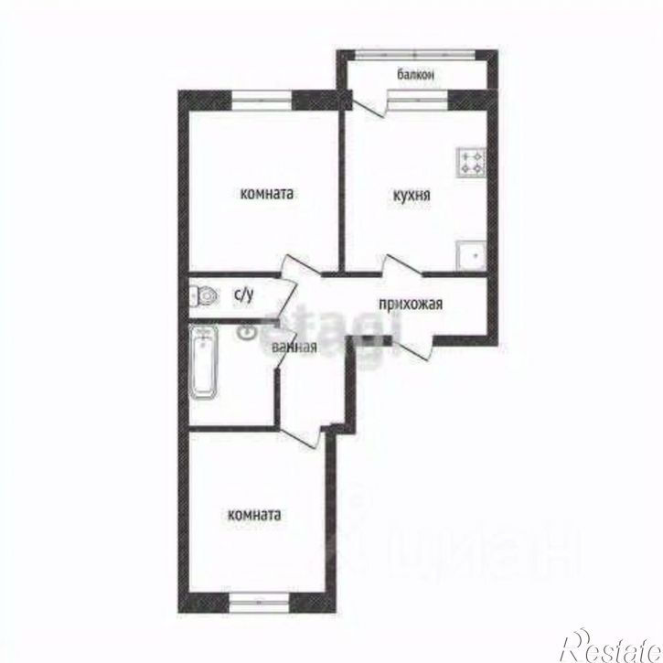 2-комн квартира Полесская улица, 43,  д. 43