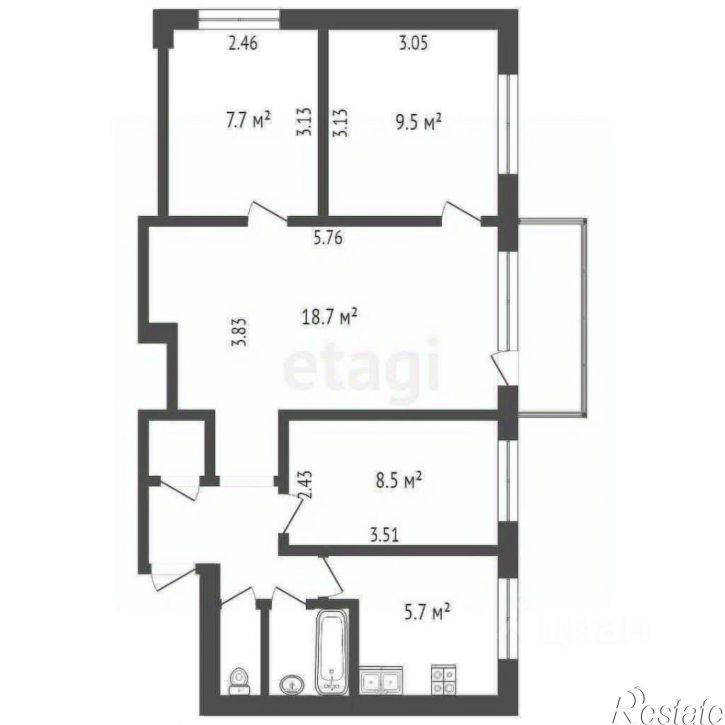 4-комн квартира Привокзальная улица, 11,  д. 11