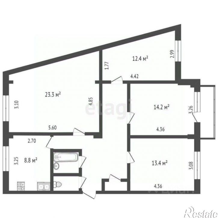 4-комн квартира Советский переулок, 6,  д. 6