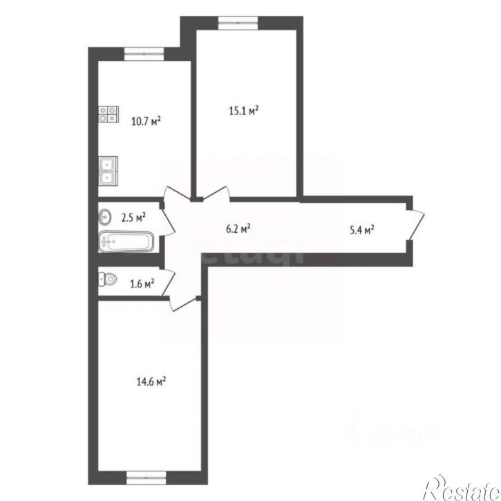 2-комн квартира улица Братьев Луканиных, 9,  д. 9