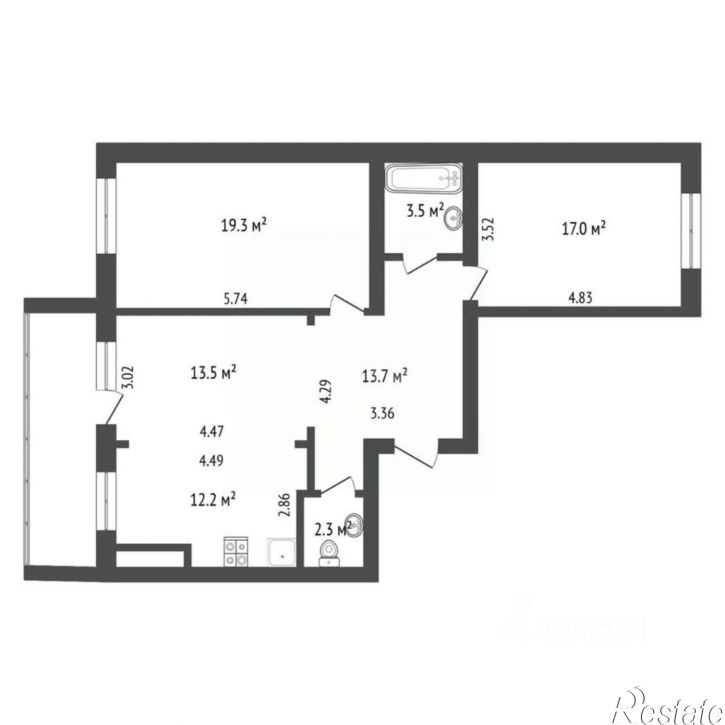 3-комн квартира улица Георгия Димитрова, 16,  д. 16