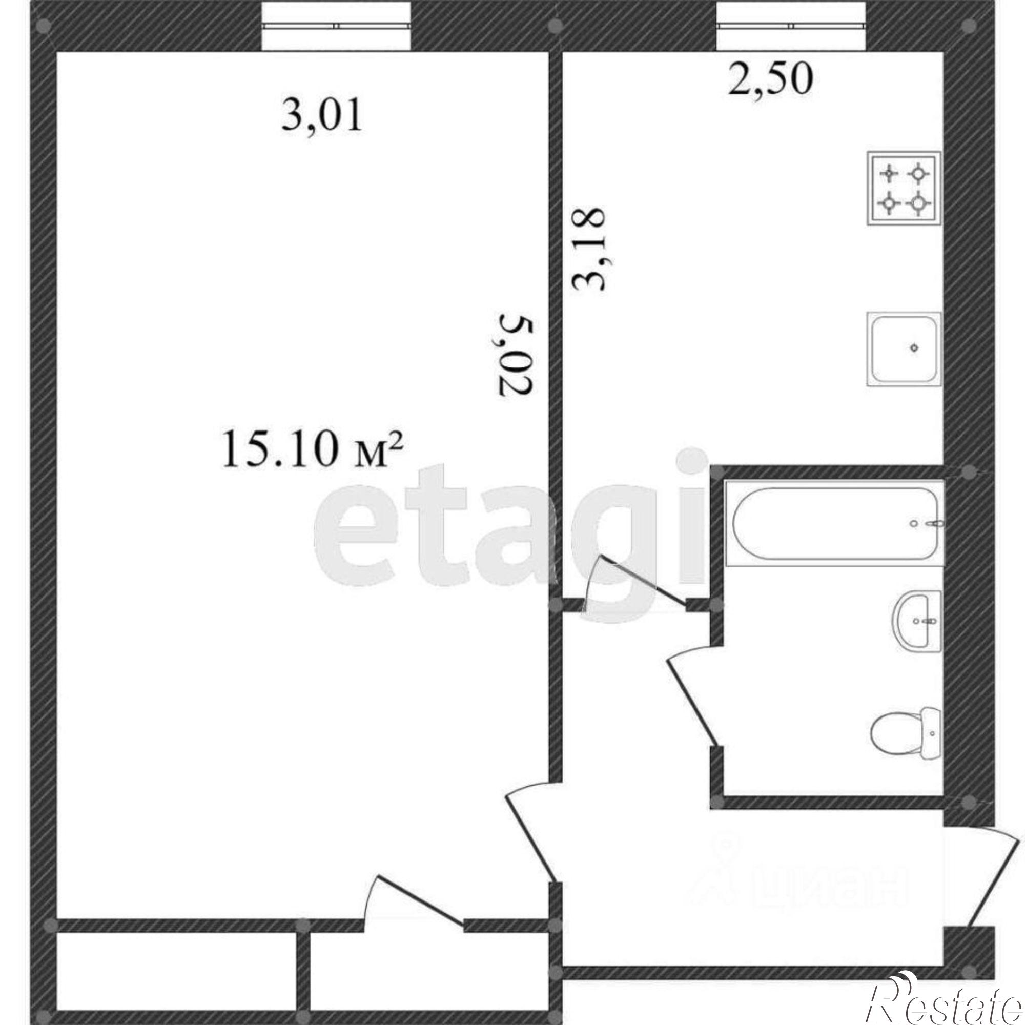 Купить квартиру за 2 800 000 рублей на Окружная улица, 6