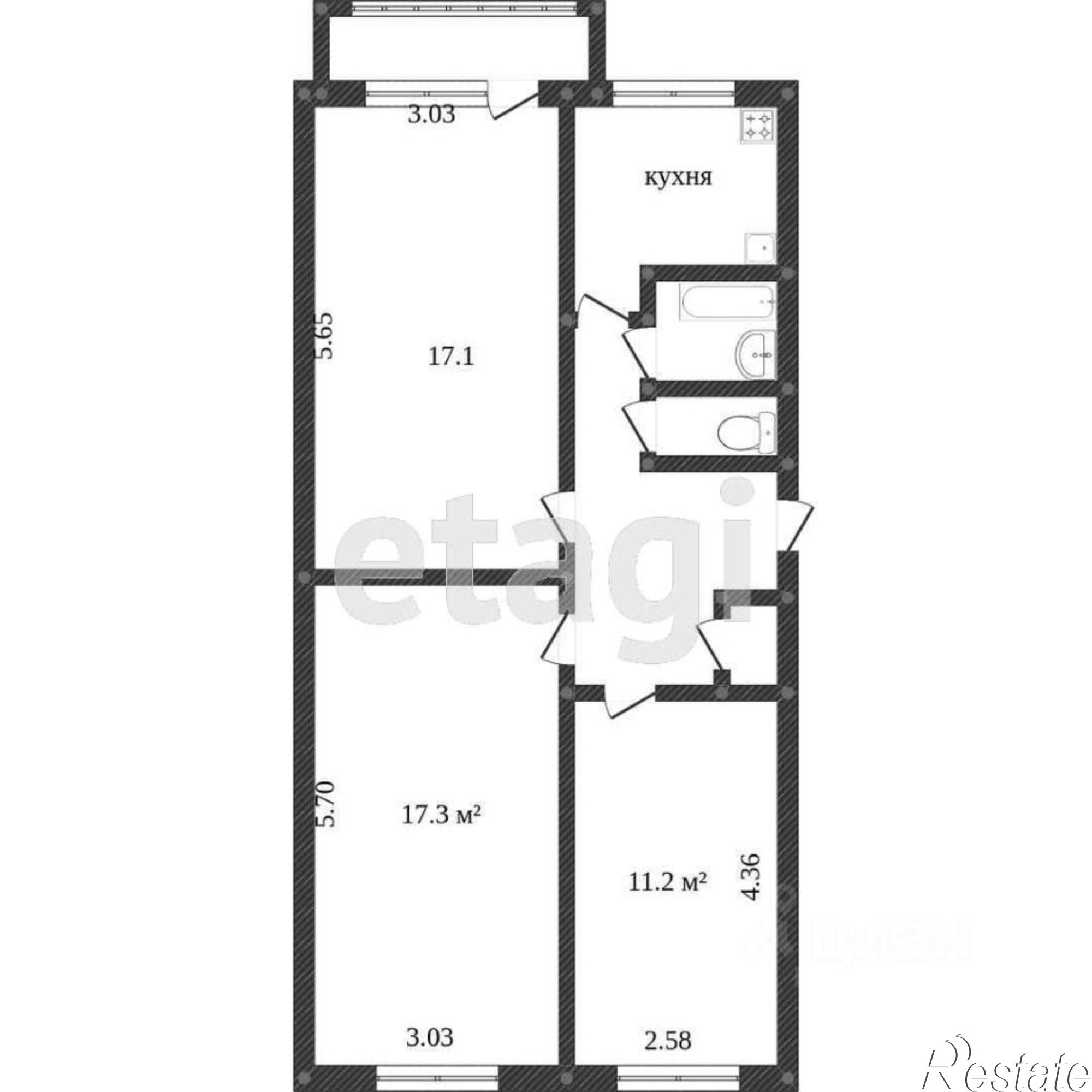 Купить квартиру за 4 549 000 рублей на улица Степана Разина, 48