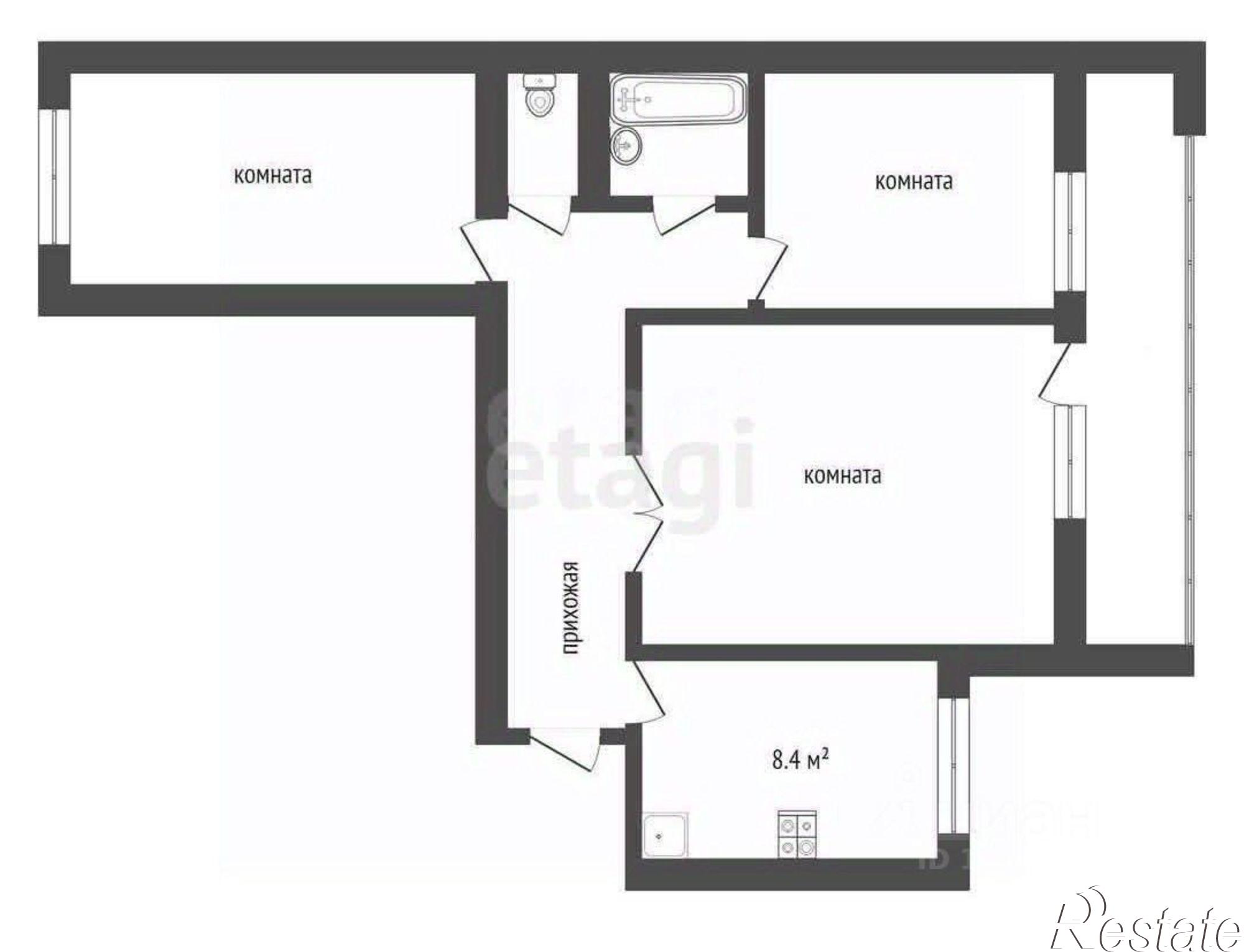 Купить квартиру за 7 000 000 рублей на улица Салтыкова-Щедрина, 72