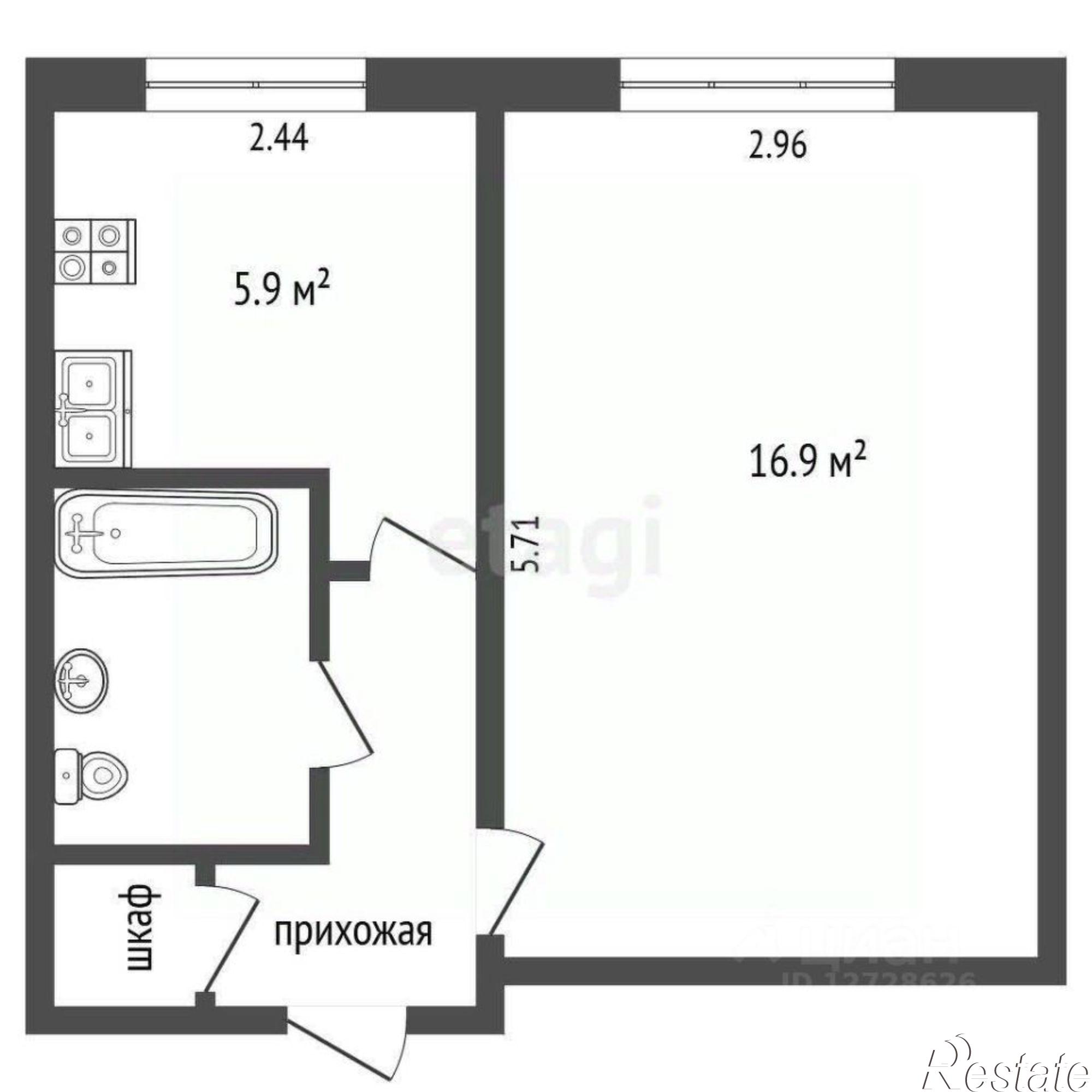 Купить квартиру за 3 000 000 рублей на Молодёжная улица, 11 к1