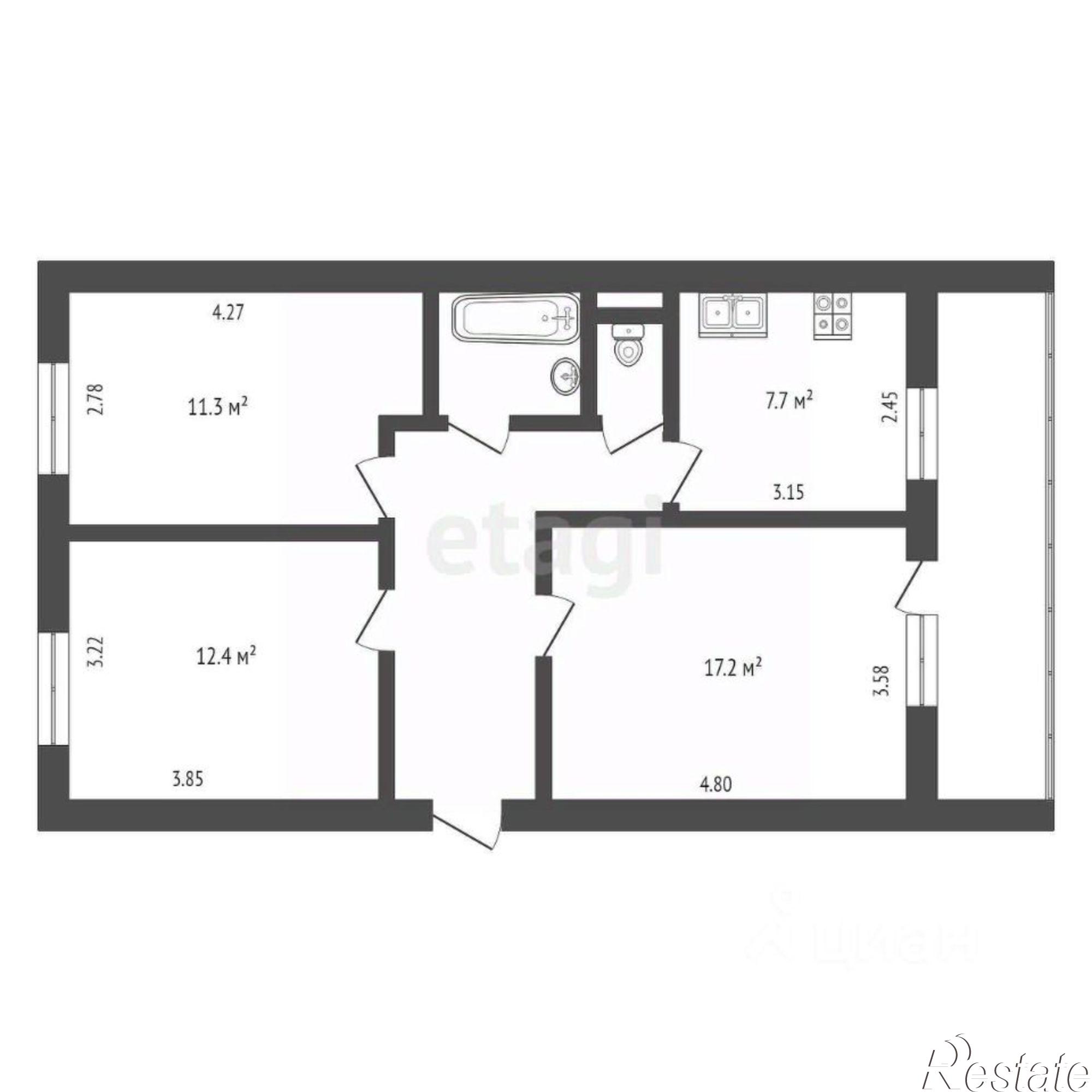 Купить квартиру за 5 000 000 рублей на улица Гурьянова, 6 к1