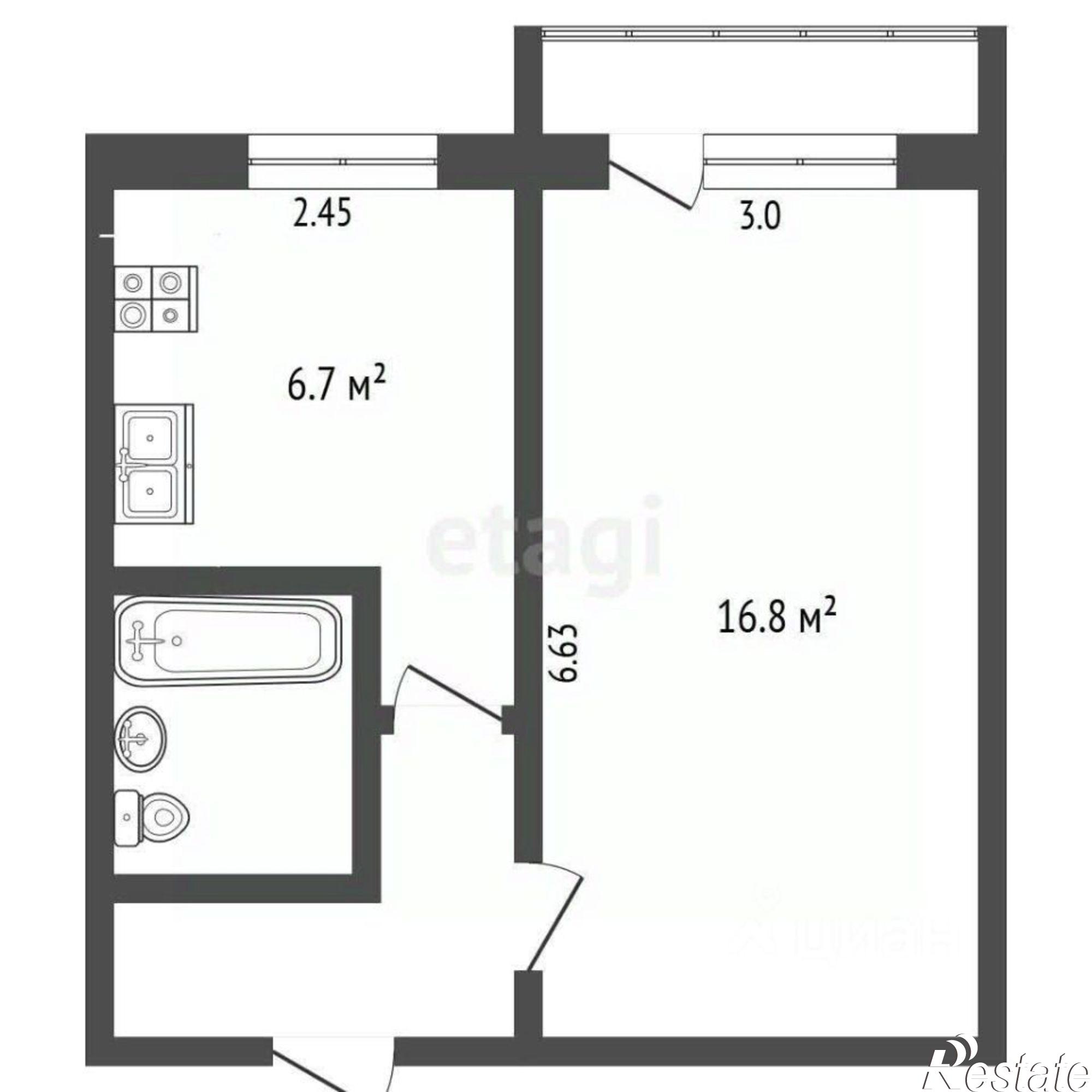 Купить квартиру за 3 500 000 рублей на Тульская улица, 67