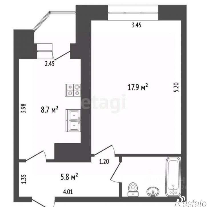 1-комн квартира улица Плеханова, 83/51,  д. 83/51