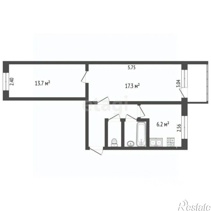 2-комн квартира Тарутинская улица, 194 к1,  д. 194 к1