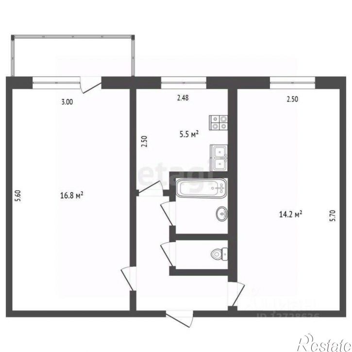 2-комн квартира улица Карла Либкнехта, 15,  д. 15