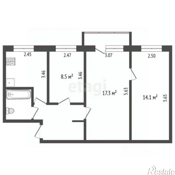 3-комн квартира улица Ленина, 43,  д. 43