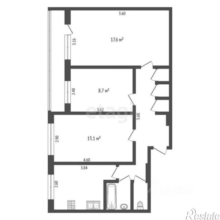 3-комн квартира улица Ленина, 68/8,  д. 68/8