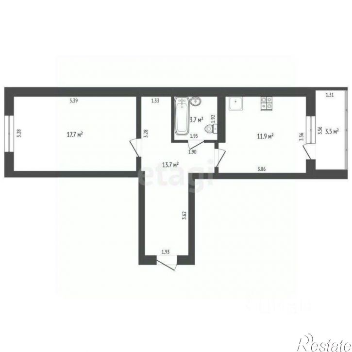 1-комн квартира Комфортная улица, 3,  д. 3