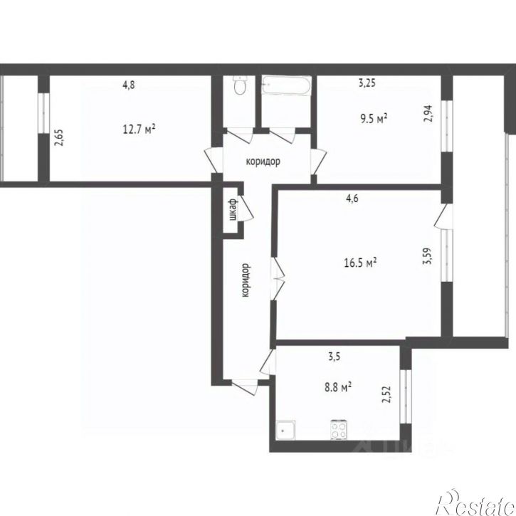 3-комн квартира Окружная улица, 2,  д. 2