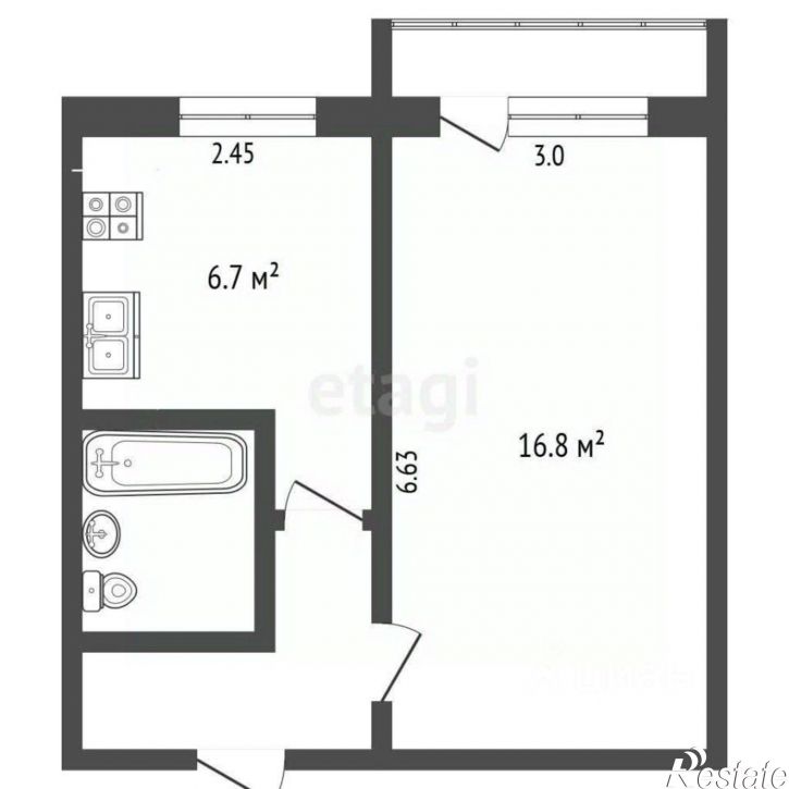 1-комн квартира Тульская улица, 67,  д. 67