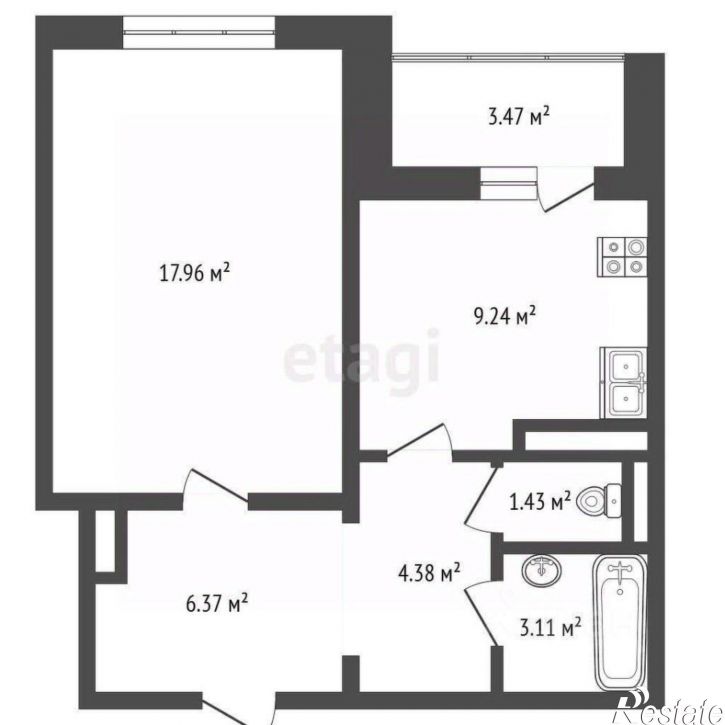 1-комн квартира улица Анненки, 38 к1,  д. 38 к1