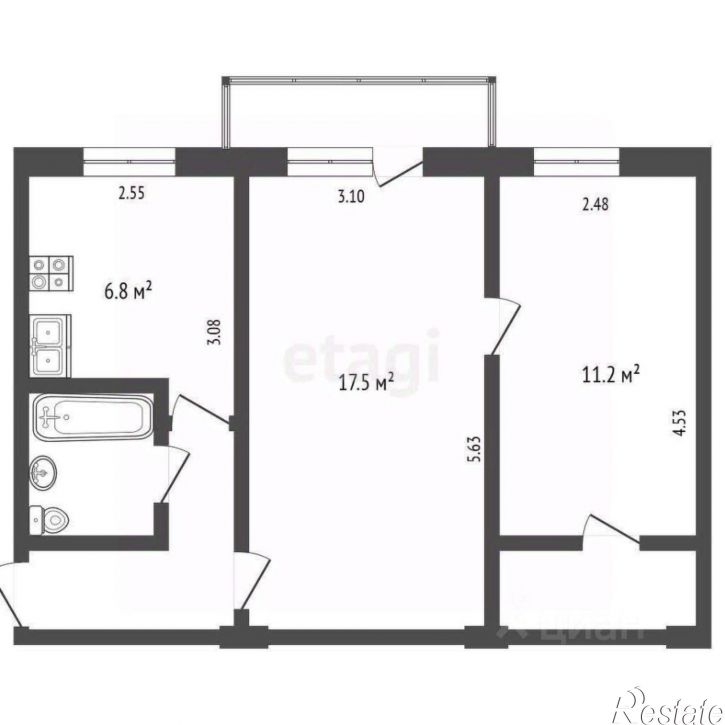 2-комн квартира улица Ленина, 53,  д. 53